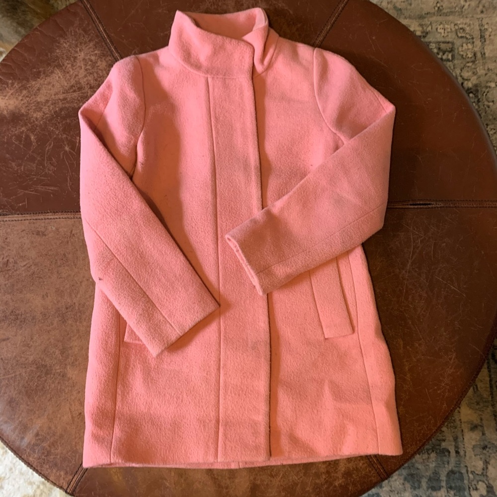 J. Crew Wool Car Coat in Millennial Pink